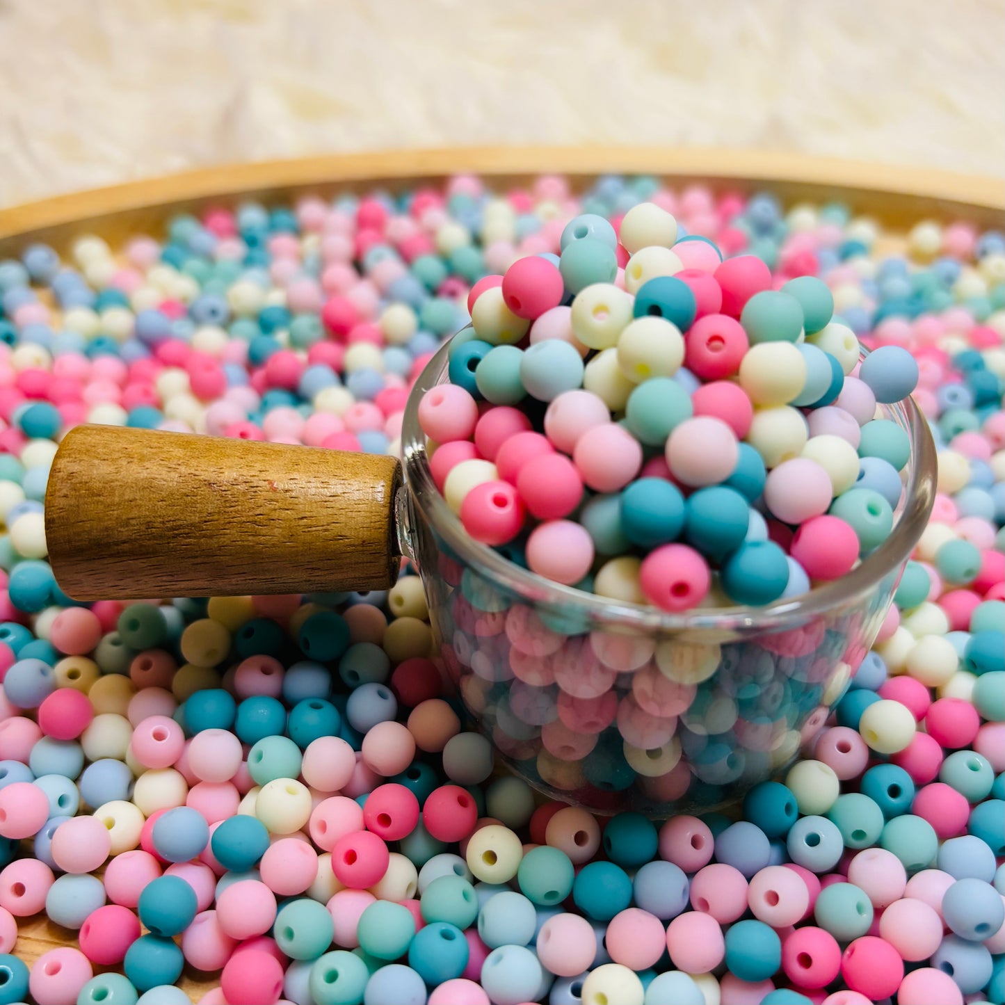 (6 mm) Matte coloured beads - Sold per 50ml