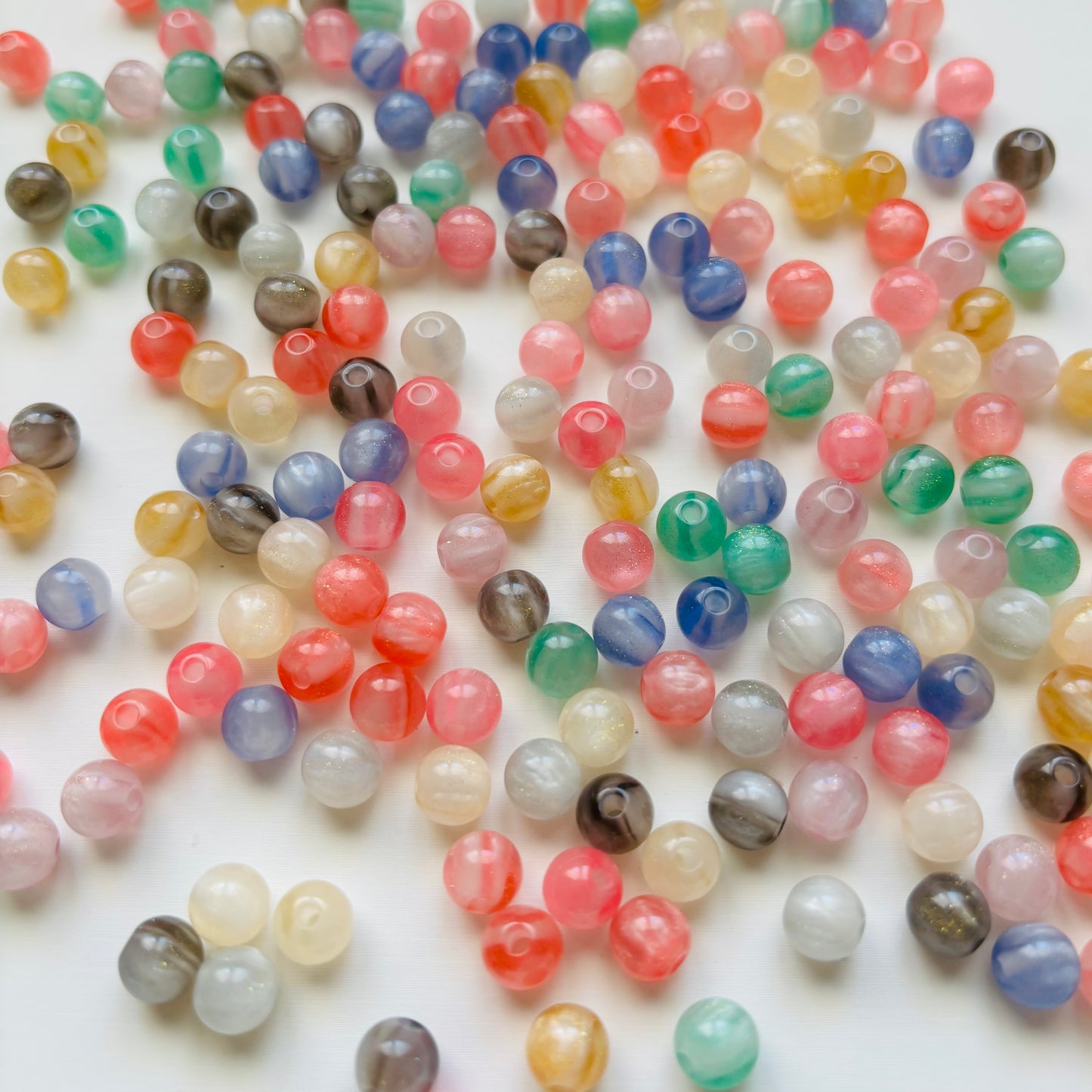 Perles marbrées 8 mm 🌈