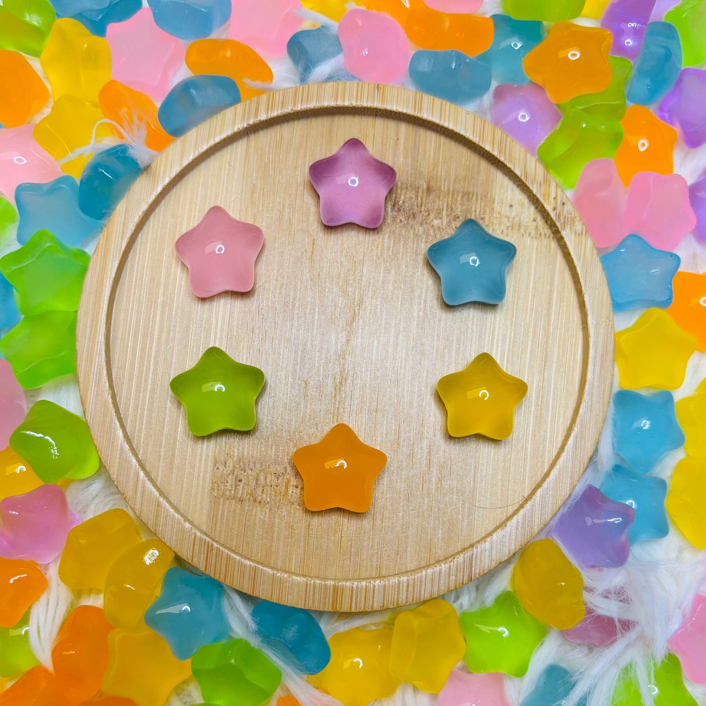 Resin Charms - Rainbow Stars