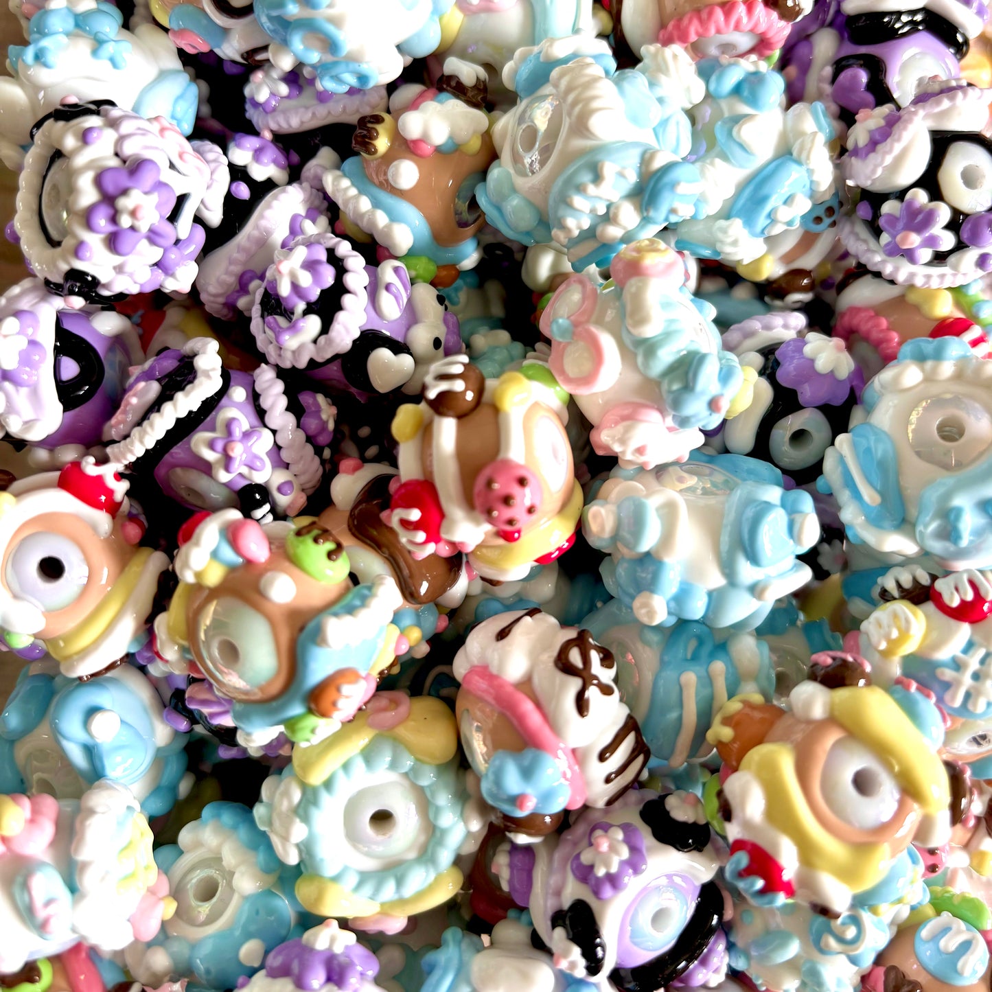🌸 Perles peintes à la main (10, 20 ou 30 pièces)