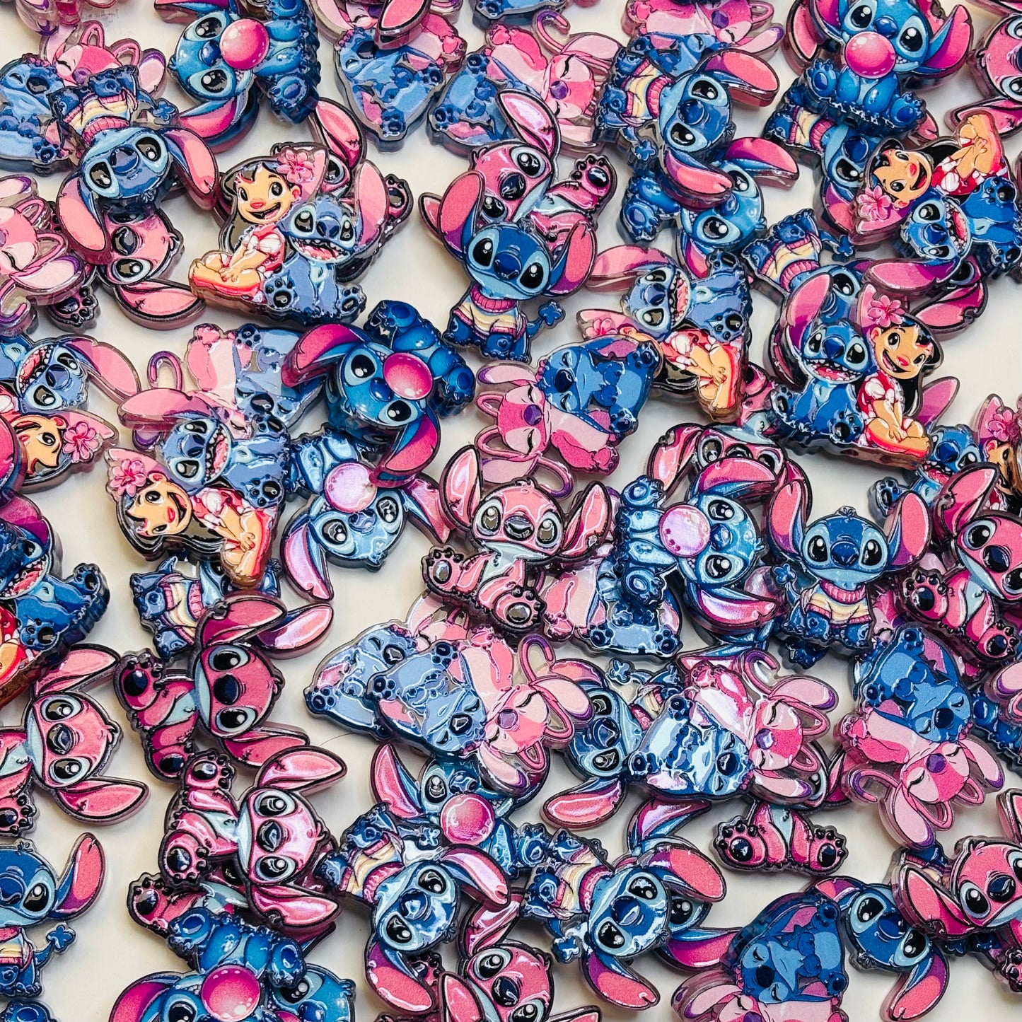 Perles en acrylique - Duo Galaxie Kawaii 💙💗✨