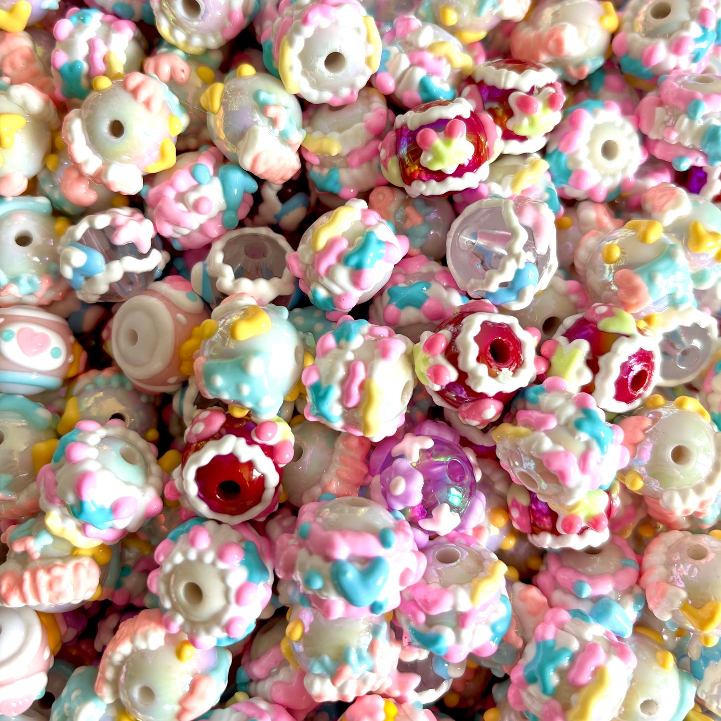 🌸 Perles peintes à la main (10, 20 ou 30 pièces)