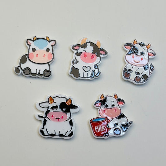 Perles en acrylique - Pastel Cow 🐄✨ (5 pièces)