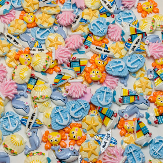 Charms en résine - Mix Bord de Mer Pastel 🐚☀️