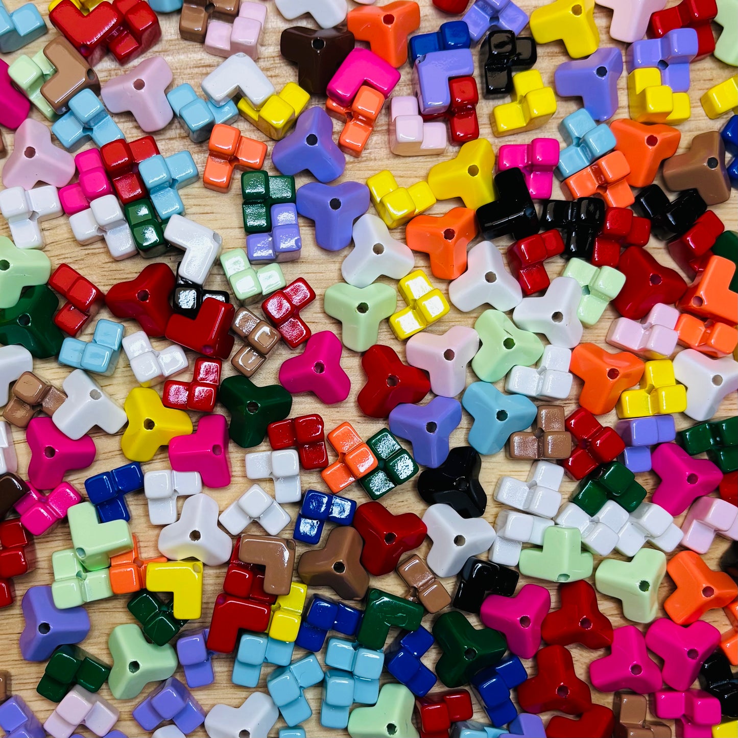 Acrylic Coloured Beads 🌈 (Sold by the packet)