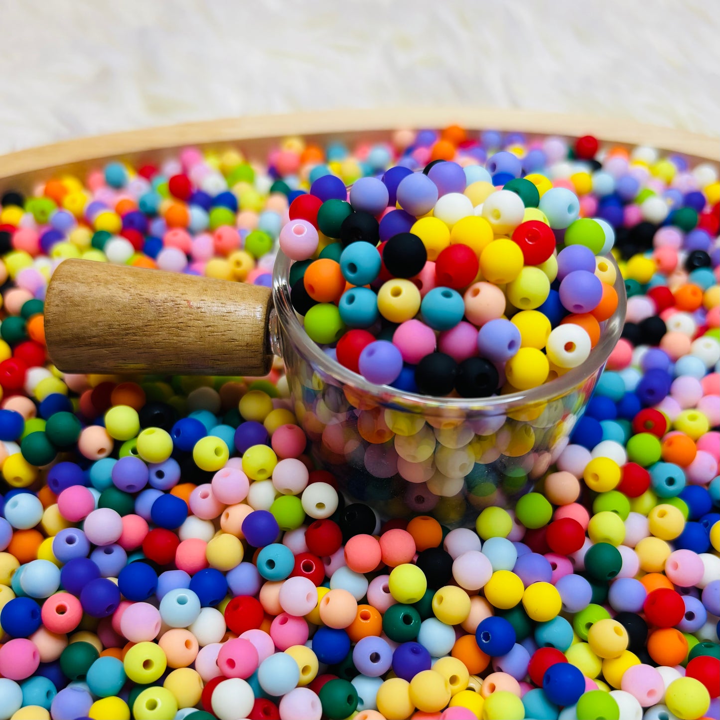 (6 mm) Matte coloured beads - Sold per 50ml