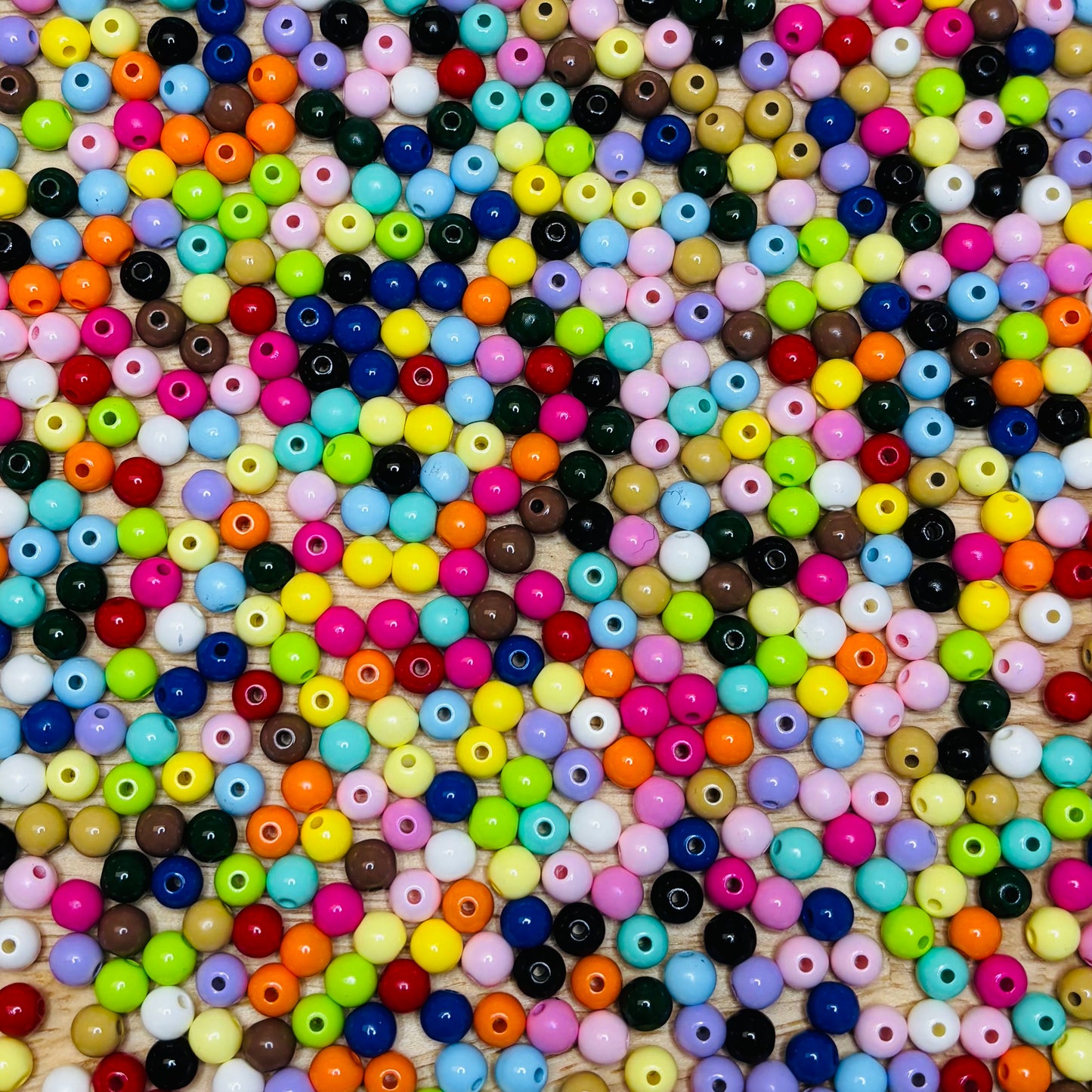 Acrylic Coloured Beads 🌈 (Sold by the packet)