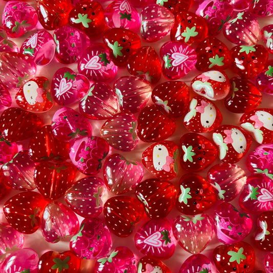 Kawaii Strawberry Mix - Pack of 10 Beads