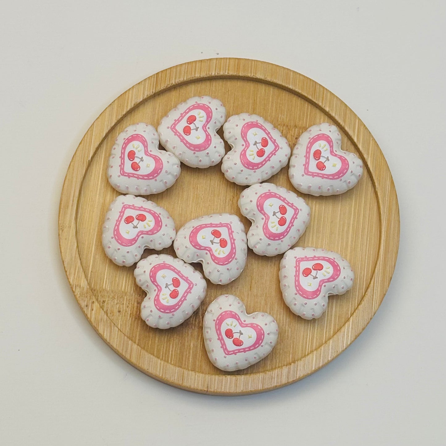 Perles en acrylique - Cœur Rose Kawaii 💖