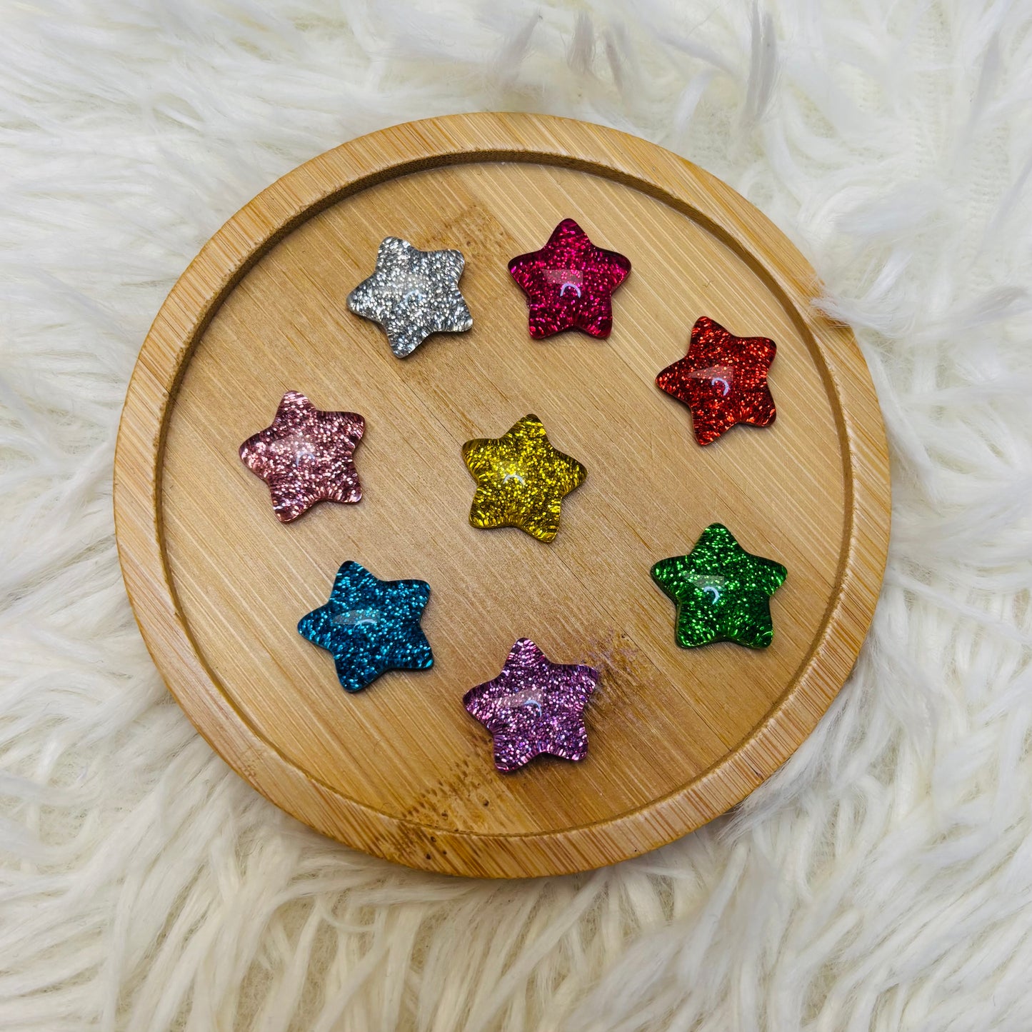 Charms en Résine - Cœur et étoile pailletée
