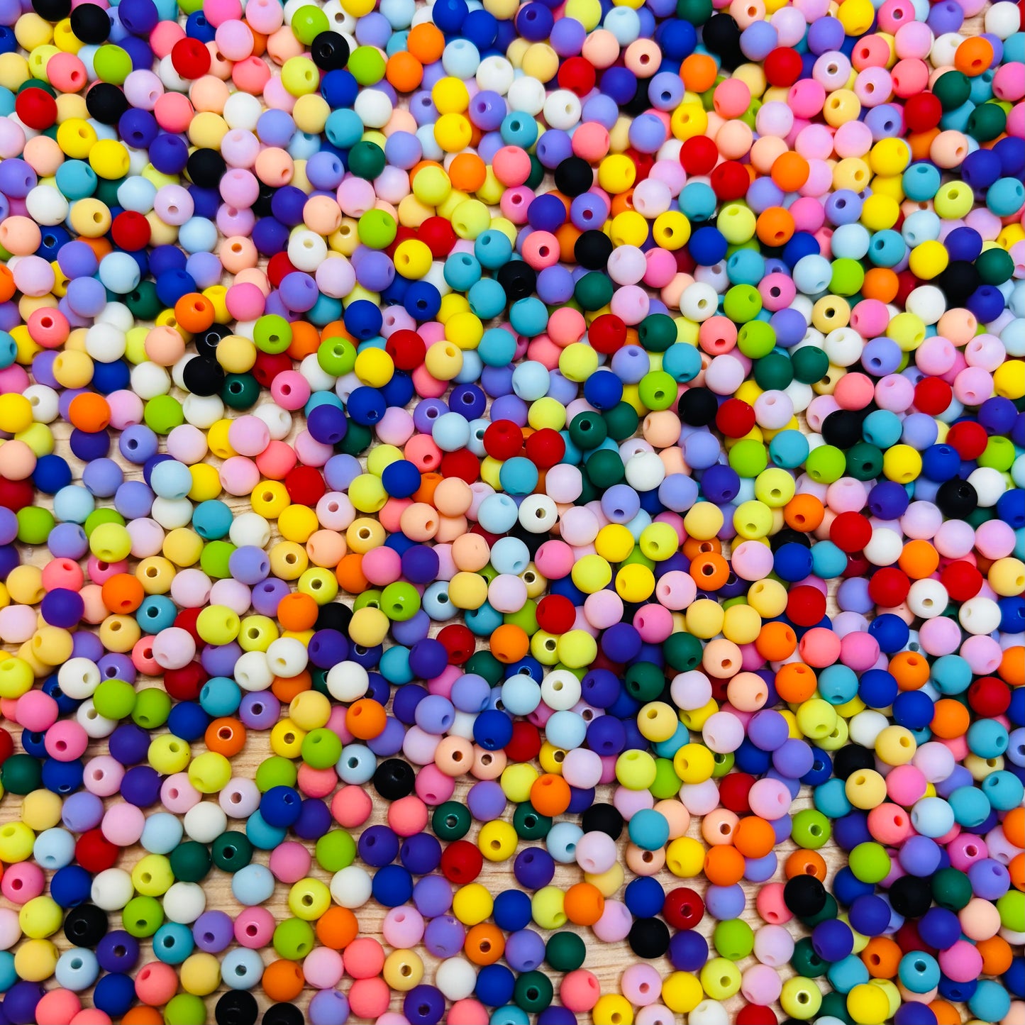 (6 mm) Matte coloured beads - Sold per 50ml