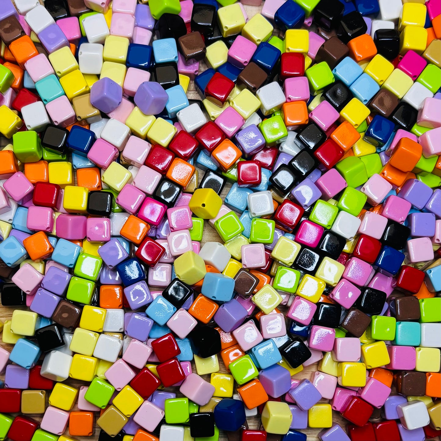Acrylic Coloured Beads 🌈 (Sold by the packet)