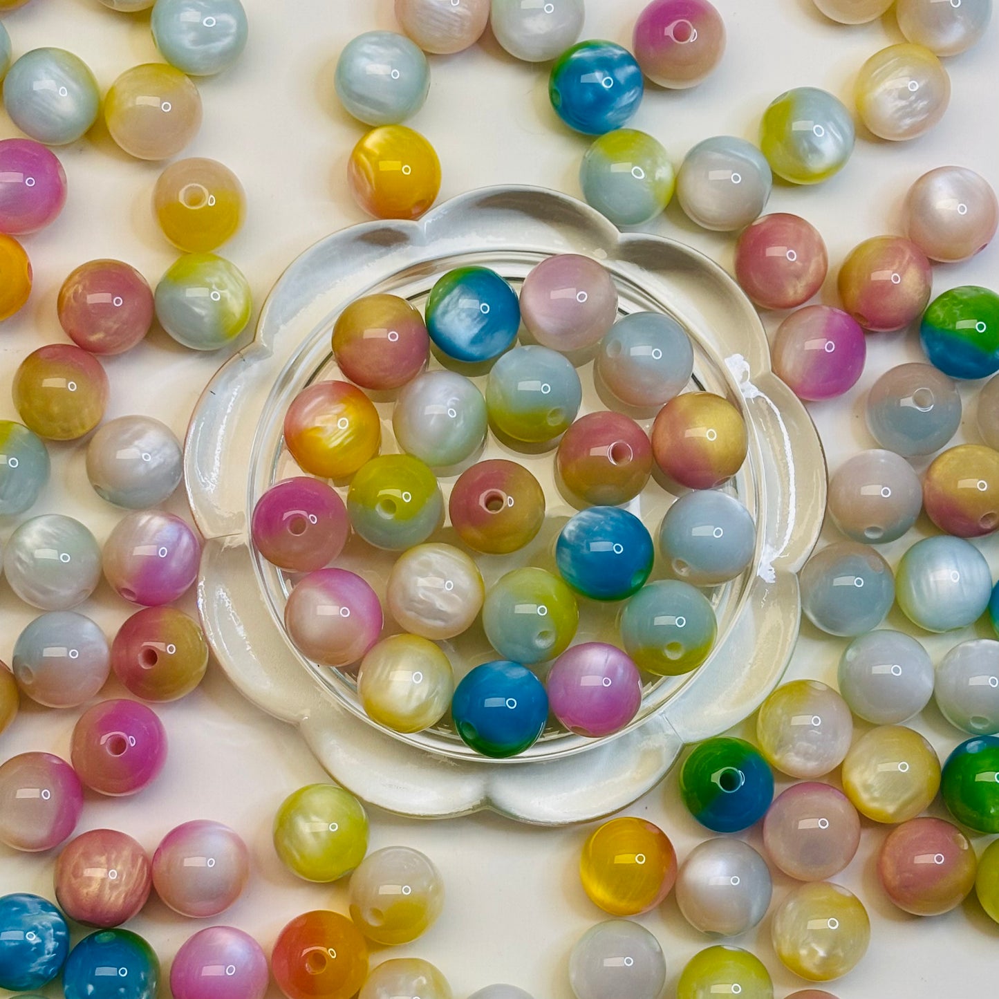 Perles en résine - Rondes Colorées 16mm ✨
