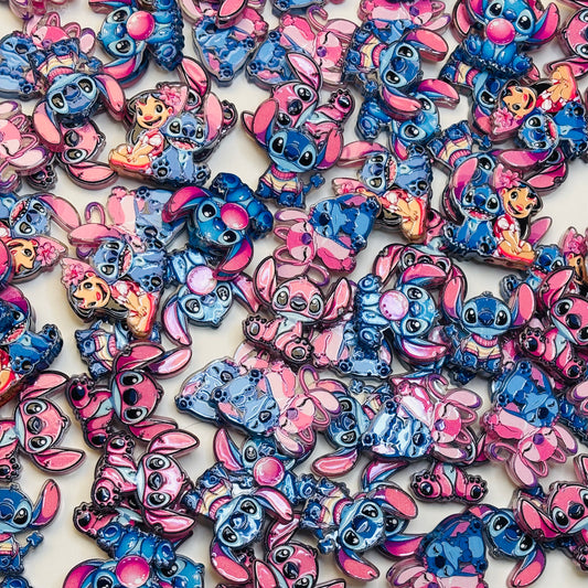 Perles en acrylique - Duo Galaxie Kawaii 💙💗✨